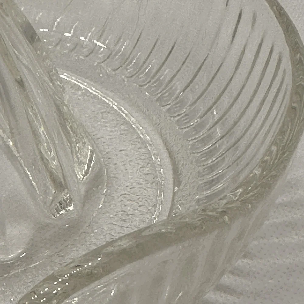 Vintage Ribbed Glass‎ Juicer w/ Textured Base, Thumb Tab Handle, & Pour Spout